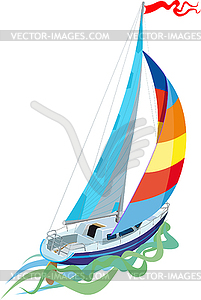 Sailing - sail yacht - vector clip art