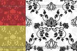 Flower ornamental patterns - vector clip art