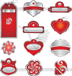 Label metal red - vector clipart / vector image