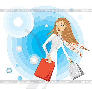 Shopping girl - vector image