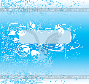 Decorative blue background and frame - color vector clipart