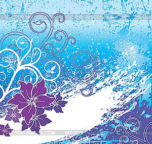 Blue flower background - vector clip art