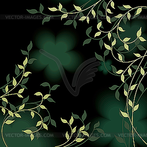 Green floral design - vector image