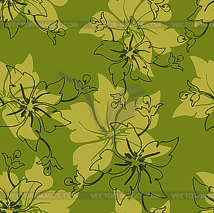 Flower seamless background - vector clipart