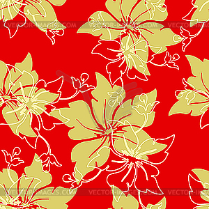 Flower seamless background - vector clip art