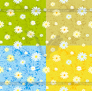 Flower seamless background - color vector clipart