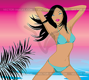 Beach girl - vector clip art