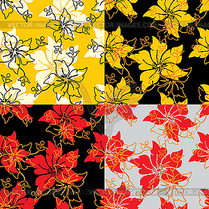 Flower seamless background - vector clipart