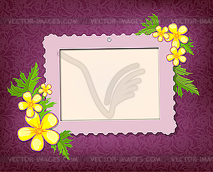 Flower frame for photo - vector image