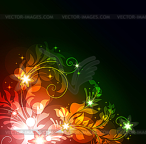 Glowing floral background  - vector clipart