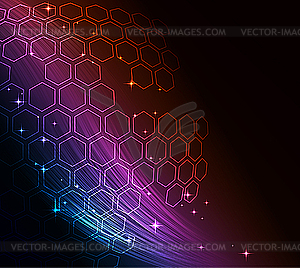 Abstract modern glowing background with graph - vector image
