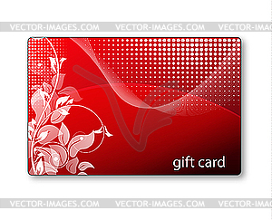 Beautiful gift card in red color - vector clipart