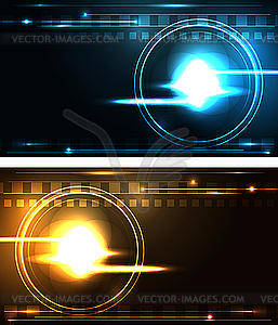 Stylized glowing backgrounds in wide-screen format - vector image