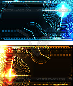 Stylized glowing backgrounds in wide-screen format - vector clipart