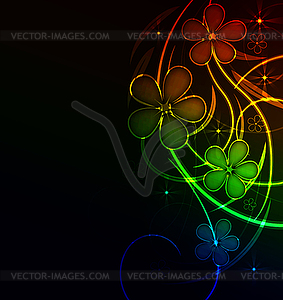 Glowing floral background - vector image