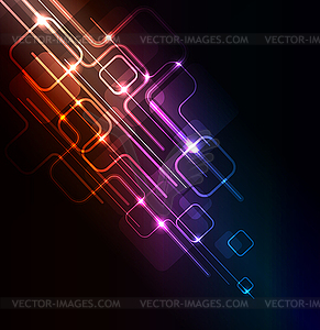 Abstract glowing background with digital symbols - vector clipart