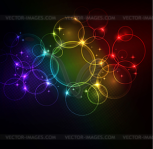 Abstract glowing background with digital symbols - vector image