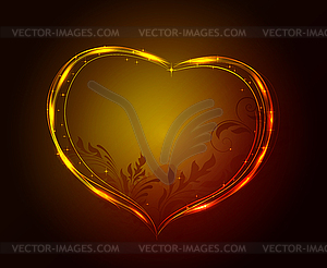 Светящиеся сердце флоры - векторный клипарт / векторное изображение