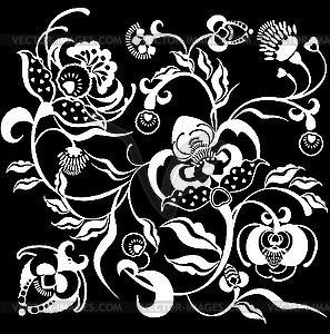 Black flower design - vector clipart