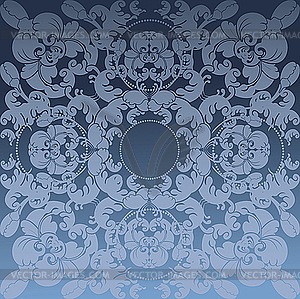 Floral design blue - vector clipart