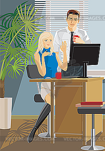 Office work - vector clipart