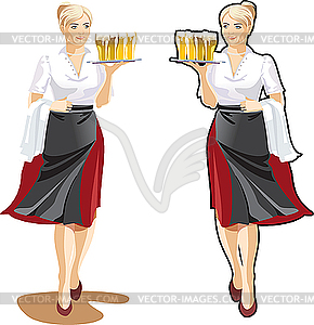 Beer waitress - vector clipart