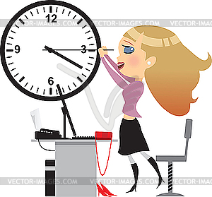 Office, end of day - vector clipart