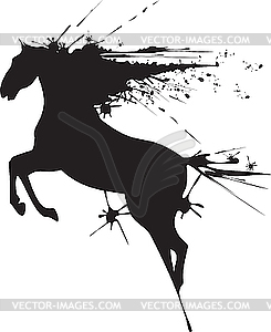 Black horse - stock vector clipart