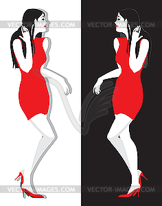 Brunette girl - vector clip art