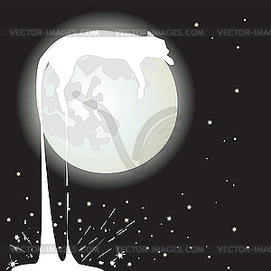 Лунный кот - изображение в векторе