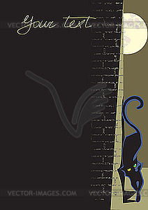 Black cat background - vector image