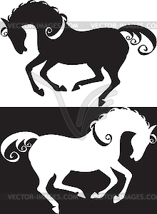 Horses silhouette - vector image