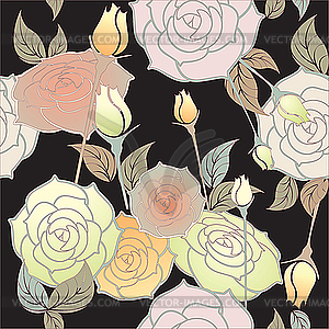 Floral design seamless pattern - vector image