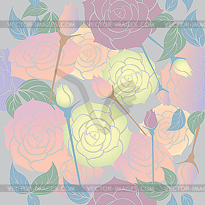 Roses seamless pattern - vector clipart