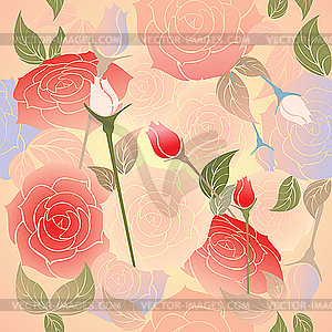 Roses pattern seamless - vector clip art