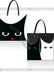 Bag cat - color vector clipart