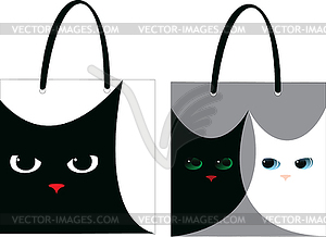 Bags with cats - vector clipart / vector image