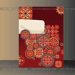 Red brown geometric pattern - vector image