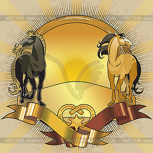 Horses background - vector image