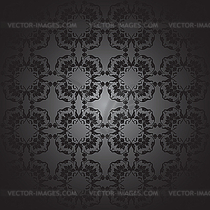 Floral design black and white - vector image