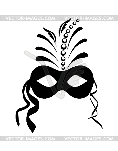 Black carnival mask - vector image