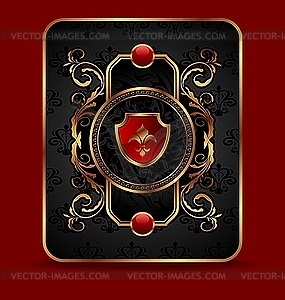 Ornate decorative golden frame - vector image