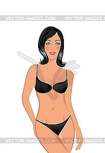 Beautiful girl in bathing suit - vector clipart