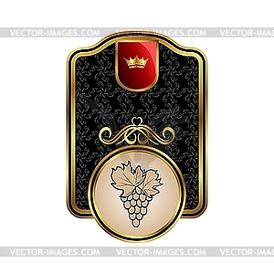 Golden label for wine - vector clipart