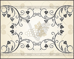 Retro engraving of grapevine - vector clip art