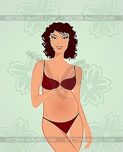 Beautiful pregnant woman - vector image