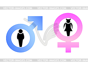 Male and female signs are - vector clipart