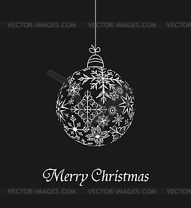 Christmas ball made of snowflakes - vector image