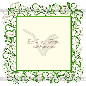 Eco green frame - vector image
