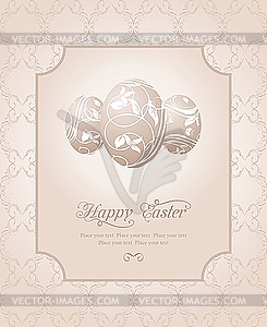 Easter vintage card with eggs - vector clip art